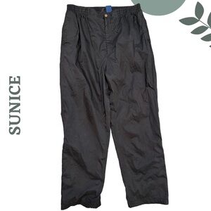 Men’s Sunice XL Black Outdoor Rain Pants with Zippers Waterproof Black